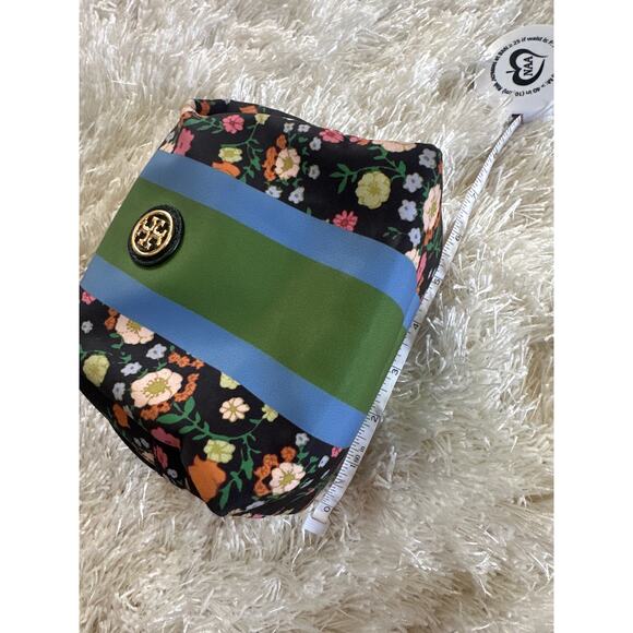 Tory Burch Floral Stripe Cosmetic Bag - Picture 6 of 7